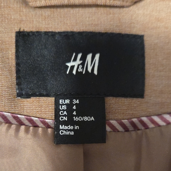 H&M | Stretch Knit Women's Tan Blazer - Picture 2 of 9